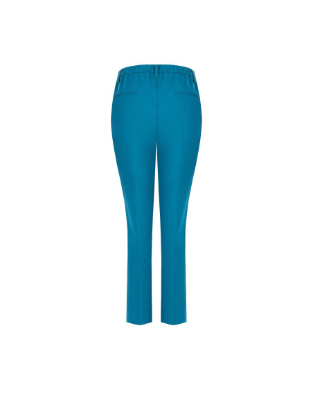 Pantalon cigarette court en polyviscose avec élastique à l'arrière – Rinascimento