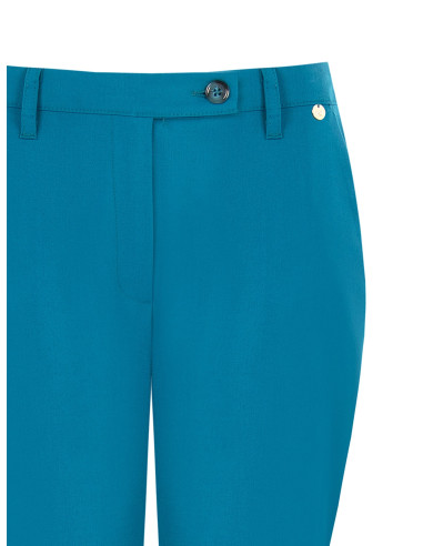 Cropped Cigarette Trousers in Polyviscose with Elasticated Back – Rinascimento