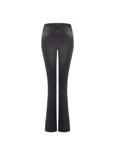 Jeans Flare Elasticizzati Con Cintura Coordinata E Fibbia Logo Rr Rinascimento