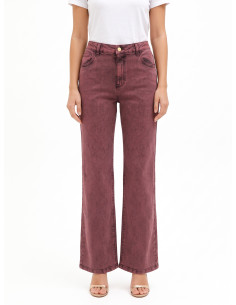 Wide-leg Stretch Jeans with a Distressed Look by Rinascimento