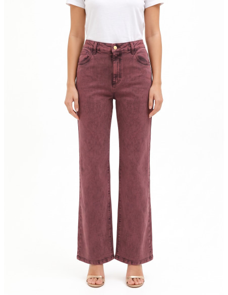 Wide-leg Stretch Jeans with a Distressed Look by Rinascimento