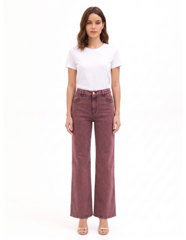 Jeans Wide Leg Elasticizzati Effetto Consumato Rinascimento