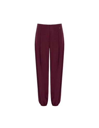 Wide-leg, balloon-style trousers in polyviscose with Rinascimento-style pleats