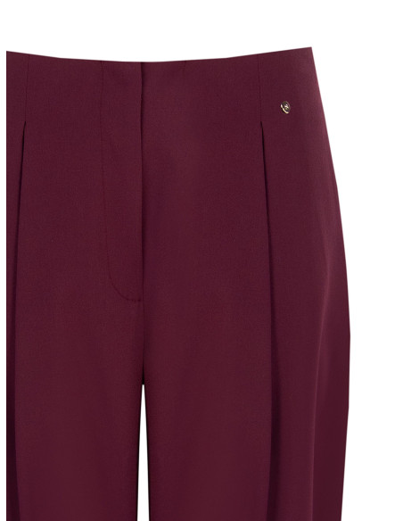 Pantalon large à coupe ballon en polyviscose avec plis « Rinascimento »