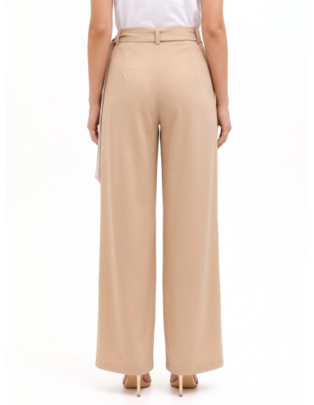 Polyviscose Palazzo Trousers with Integrated Sash by Rinascimento