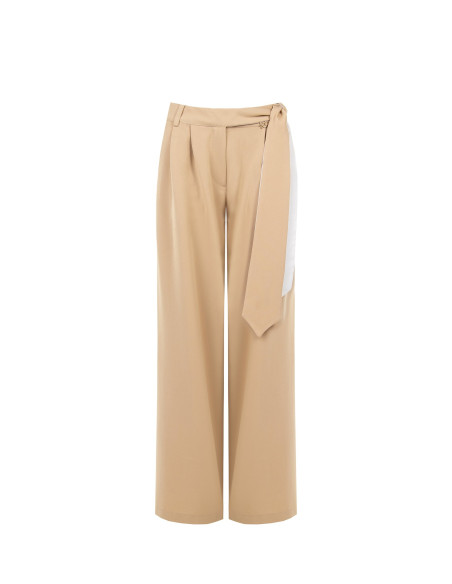 Polyviscose Palazzo Trousers with Integrated Sash by Rinascimento