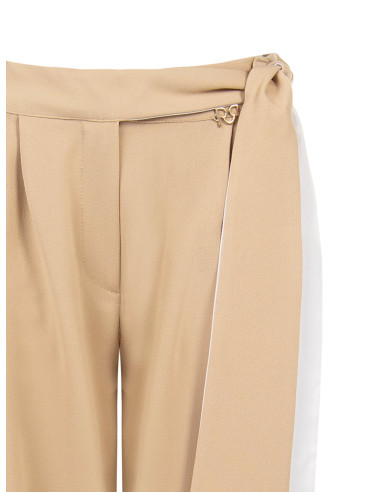 Polyviscose Palazzo Trousers with Integrated Sash by Rinascimento