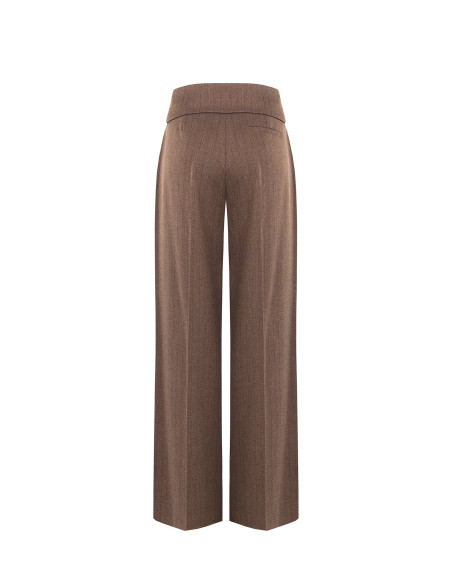 Pantaloni Palazzo In Misto Viscosa A Righe Con Risvolto In Vita Rinascimento