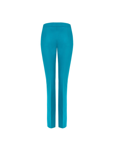 Flared Trousers with Slits in ‘Punto Milano Rinascimento’ Fabric