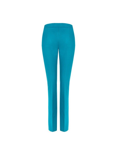 Flared Trousers with Slits in ‘Punto Milano Rinascimento’ Fabric