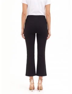 Pantalon évasé court en mélange de viscose avec élastique à la taille – Rinascimento 2