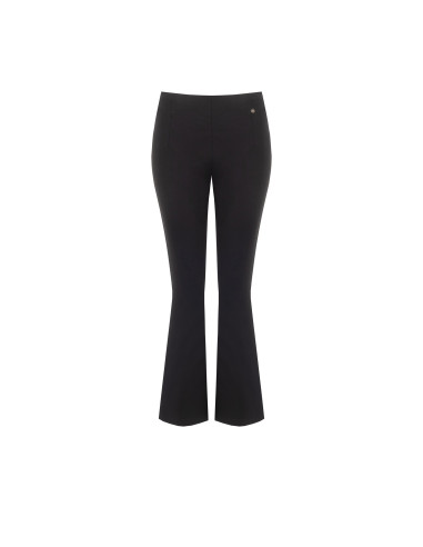 Rinascimento Cropped Flare Trousers in Viscose Blend with an Elasticated Waist