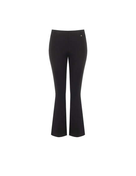 Pantalon évasé court en mélange de viscose avec élastique à la taille – Rinascimento