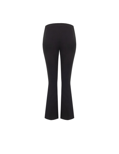 Pantaloni Flare Cropped In Misto Viscosa Con Elastico In Vita Rinascimento