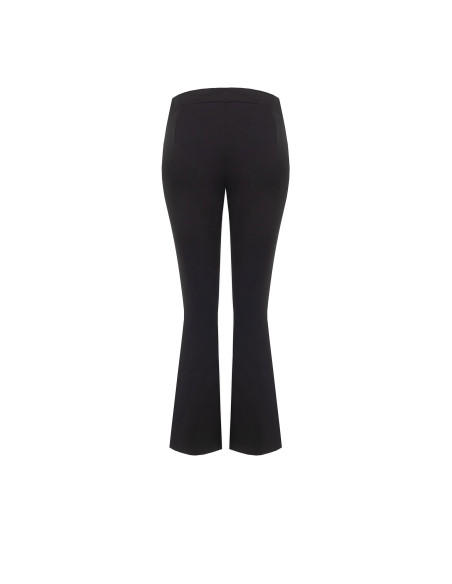 Pantalon évasé court en mélange de viscose avec élastique à la taille – Rinascimento