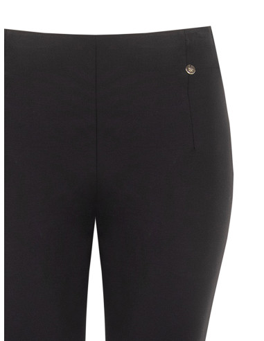 Rinascimento Cropped Flare Trousers in Viscose Blend with an Elasticated Waist