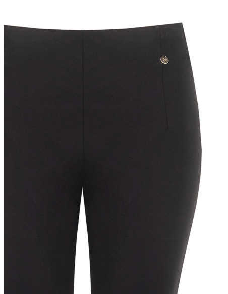 Rinascimento Cropped Flare Trousers in Viscose Blend with an Elasticated Waist