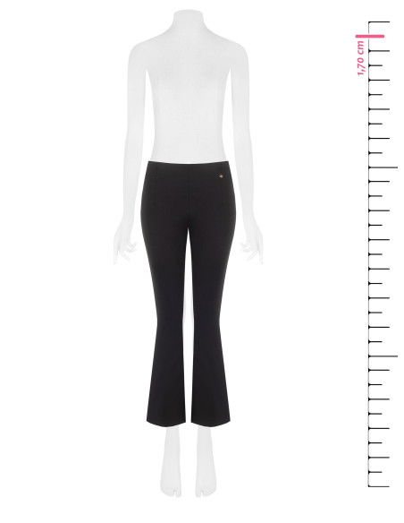 Pantalon évasé court en mélange de viscose avec élastique à la taille – Rinascimento