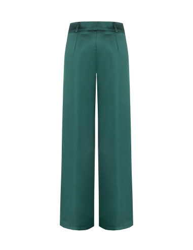 Pantaloni Palazzo In Raso Con Tasche E Pinces Rinascimento