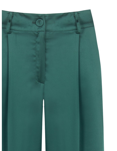 Pantaloni Palazzo In Raso Con Tasche E Pinces Rinascimento