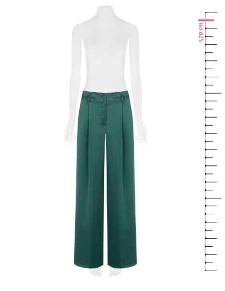 Pantalon palazzo en satin avec poches et pinces « Rinascimento »
