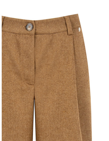 Bermuda en twill mélangé laine avec pinces « Rinascimento »