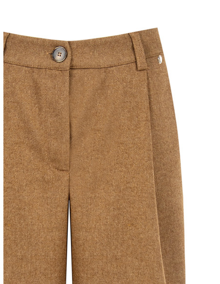 Bermuda en twill mélangé laine avec pinces « Rinascimento »