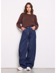 Rinascimento Wide-Leg Jeans with Pleats