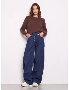 Rinascimento Wide-Leg Jeans with Pleats