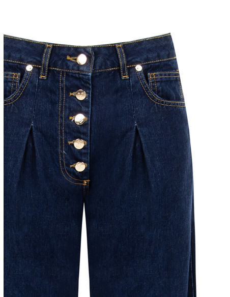 Jeans Wide Leg Con Pinces Rinascimento