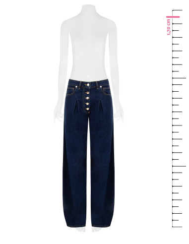 Jeans Wide Leg Con Pinces Rinascimento