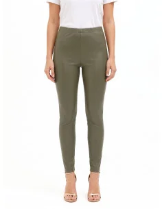 Pantaloni Leggings In Simil Pelle Con Elastico In Vita Rinascimento