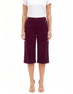Rinascimento Cropped Trousers in Structured Stretch Fabric with Pockets and Side Zip