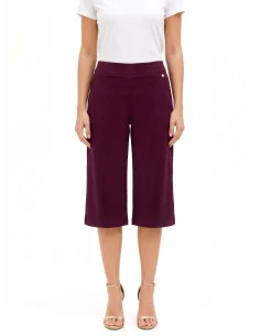 Rinascimento Cropped Trousers in Structured Stretch Fabric with Pockets and Side Zip