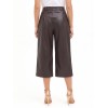 Rinascimento Cropped Faux Leather Trousers with Double Pleats