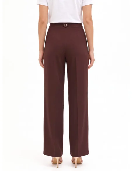 Pantalon palazzo en tissu fluide « Rinascimento »