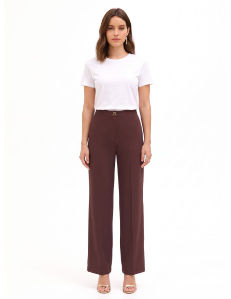 Pantalon palazzo en tissu fluide « Rinascimento »