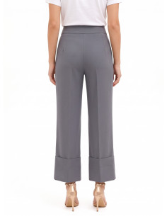 Pantalon à jambes larges en polyviscose avec un large revers « Rinascimento » 2
