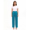 Satin Palazzo Trousers with Pleated Pockets – Rinascimento