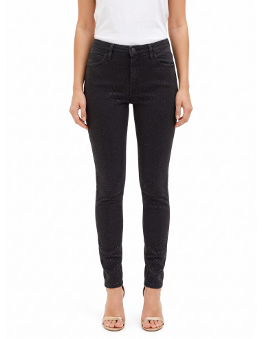 Jeans Skinny Elasticizzati Ricoperti Di Paillettes Sul Davanti Rinascimento