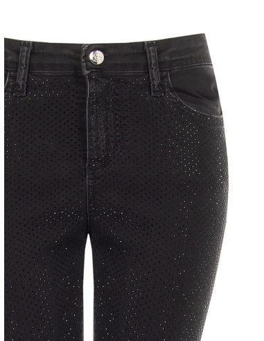Rinascimento Stretch Skinny Jeans Covered in Sequins on the Front