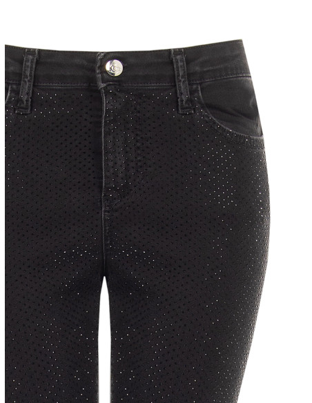 Jean skinny extensible recouvert de paillettes sur le devant « Rinascimento »
