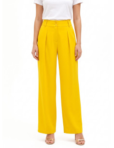 Pantaloni Palazzo In Tessuto Cadi Con Pince Ed Elastico Dietro Rinascimento