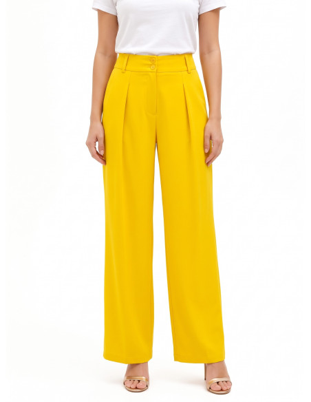 Pantaloni Palazzo In Tessuto Cadi Con Pince Ed Elastico Dietro Rinascimento
