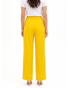 Pantaloni Palazzo In Tessuto Cadi Con Pince Ed Elastico Dietro Rinascimento 2