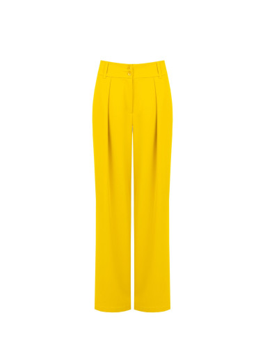 Pantalon palazzo en tissu Cadi, avec pinces et élastique à l'arrière, Rinascimento
