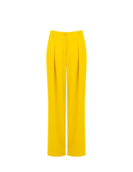 Pantaloni Palazzo In Tessuto Cadi Con Pince Ed Elastico Dietro Rinascimento