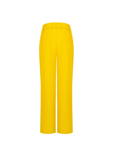 Cadi-fabric Palazzo Trousers with Pleats and an Elasticated Waist at the Back – Rinascimento