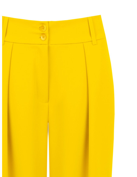 Pantaloni Palazzo In Tessuto Cadi Con Pince Ed Elastico Dietro Rinascimento