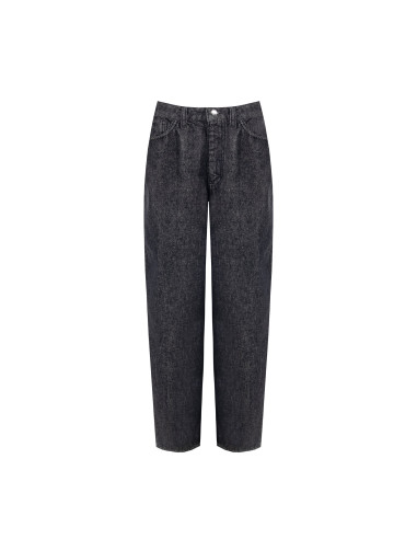 Wide-leg jeans with a logo patch on the back pocket – Rinascimento